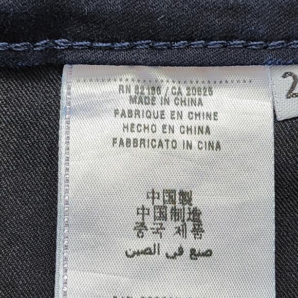 Guess Jeans Womens 28 Blue Dark Wash Low Rise Crop Ruched Hem Stretch Denim - Picture 9 of 16